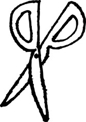 DIY reparation doodle. Hand drawn vector illustration. Scissors 