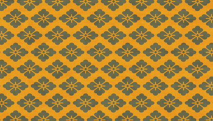 Japanese traditional flower motif "hanabishi" geometric abstract seamless pattern, vector graphic resources, 16:9 widescreen wallpaper / backdrop,