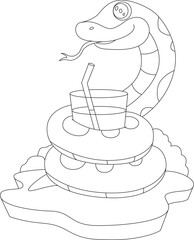 Snake Juice Animal Vector Graphic Art Illustration