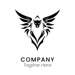 Fototapeta premium lion wing logo design icon template