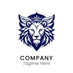lion wing logo design icon template