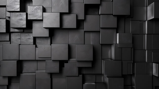 A black and white image of a wall made of black squares