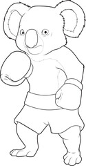 Koala Boxer Boxing gloves Boxing Animal Vector Graphic Art Illustration