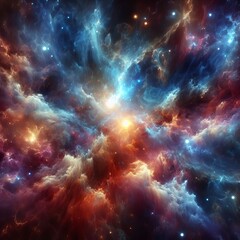Abstract Cosmic Beauty Nebulae and Galaxies in Space