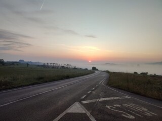 Carretera en una zona de montaña de Galicia