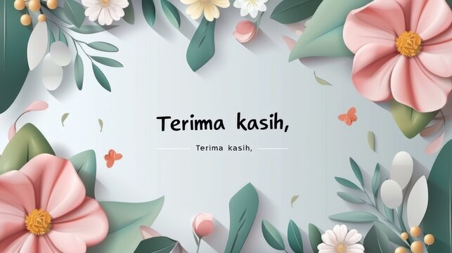 Thank you Latin letters. Thank you in Indonesian. Handwritten calligraphy thank you. white background.