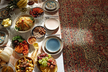 Part Of Festive Table On Eid Al-Fitr - obrazy, fototapety, plakaty
