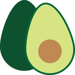 Fresh Avocado, alligator pears fruit icon.