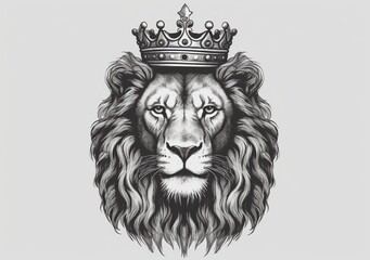 lion head wearing crown illustration