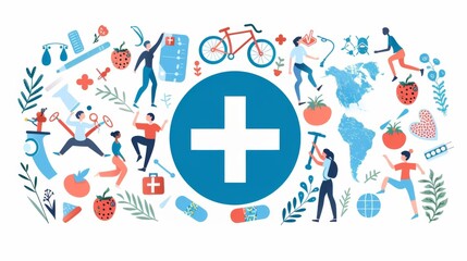 Global Wellness: World Health Day Vector Illustration
