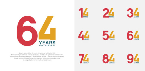 anniversary logo style vector design with red and orange color can be use for celebration day