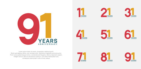 anniversary logo style vector design with red and orange color can be use for celebration day