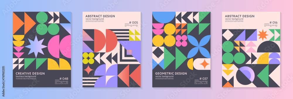 Wall mural abstract geometric pattern backgrounds with copy space for text.trendy minimalist geometric designs 