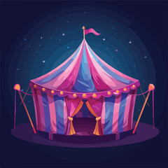 Tent of carnival and festival design cartoon vector