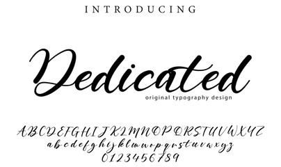 Dedicated Font Stylish brush painted an uppercase vector letters, alphabet, typeface