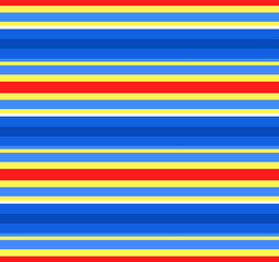 Sporty Youthful Surf Stripe Red Yellow and Blue Seamless Pattern