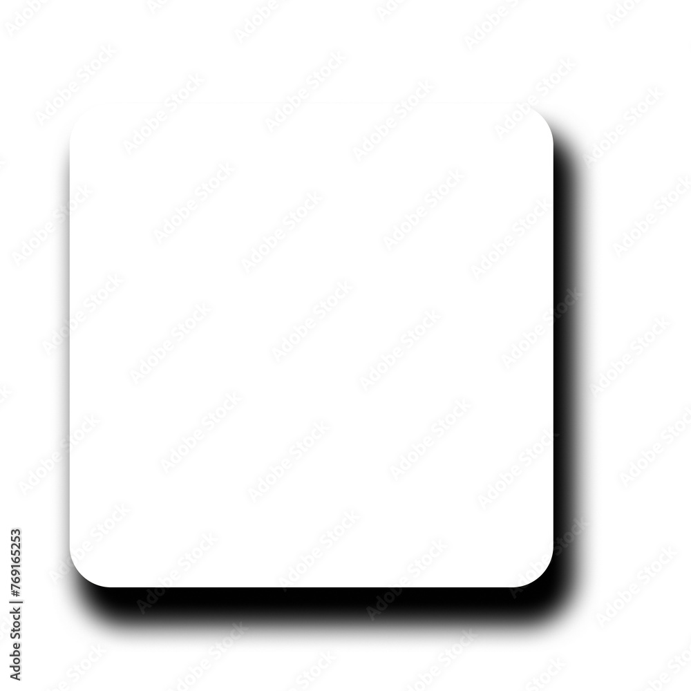 Poster Transparent realistic shadow effect for design. Square rounded PNG shadow isolated on transparent background