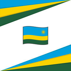 Rwanda Flag Abstract Background Design Template. Rwanda Independence Day Banner Social Media Post. Rwanda Design