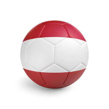 recommend clip art: Soccer ball with Austria team flag, isolated on white background
