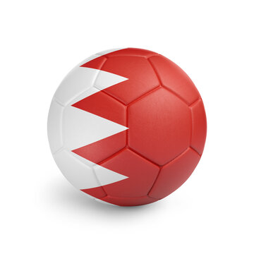 recommend clip art: Soccer ball with Bahrain team flag, isolated on white background