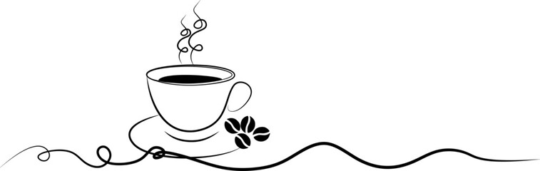 Line art coffe cup