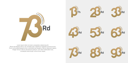 anniversary logotype vector set, gold color can be use for special day celebration