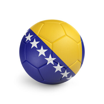 recommend clip art: Soccer ball with Bosnia and Herzegovina team flag, isolated on white background