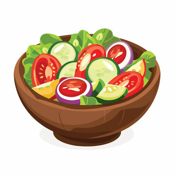 Vegetable Salad Meal Symbol Icon cartoon vector ill