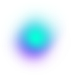 Blue blurred gradient shape on transparent background