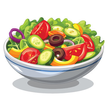 Vegetable Salad Meal Symbol Icon cartoon vector ill