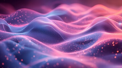 Obraz premium colorful abstract background with pink and blue shiny glowing wavy surfaces