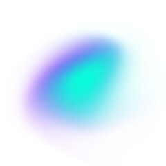 Blue blurred gradient shape on transparent background
