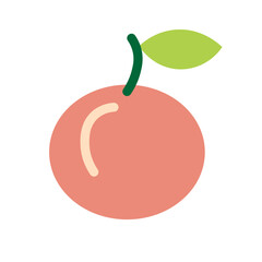 color isolated peach fruit in flat style in vector. image of natural healthy eco food.template for logo sticker poster print decor design