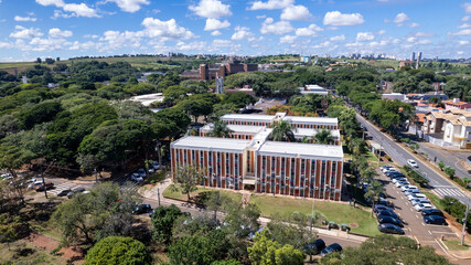 Aerial view of the Universidade Estadual de Campinas. Unicamp. In Campinas, Sao Paulo, Brazil.