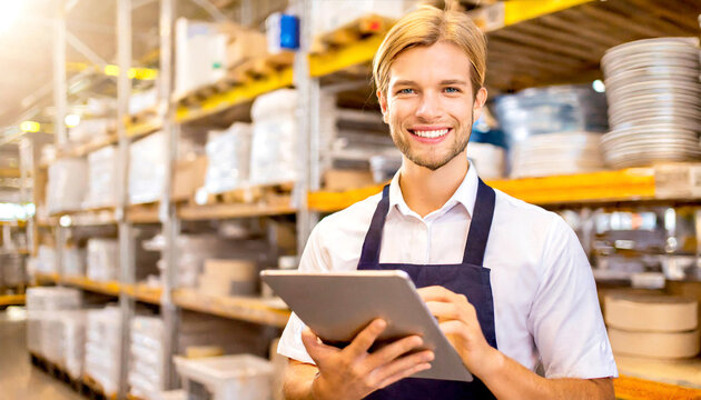 Mitarbeiter im Lager 