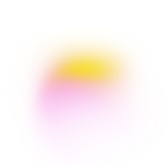 yellow blurred gradient shape on transparent background