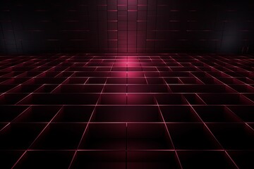 grid thin maroon lines with a dark background in perspective