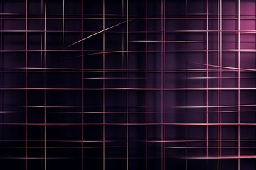 grid thin mauve lines with a dark background in perspective  - obrazy, fototapety, plakaty