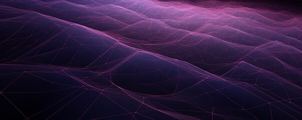 grid thin mauve lines with a dark background in perspective  - obrazy, fototapety, plakaty