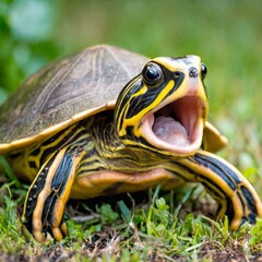 Box turtle with mouth open