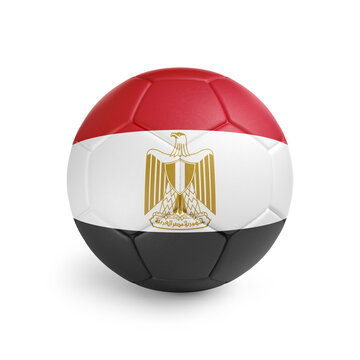 recommend clip art: Soccer ball with Egypt team flag, isolated on white background