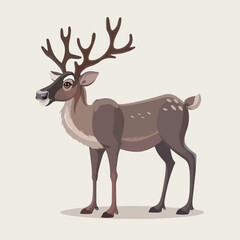 Wild reindeer animal nature icon vector illustration