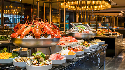 Seafood Buffet at Shanghai Guoman Hotel Korea - obrazy, fototapety, plakaty