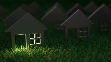 Real estate concept 3d rendering