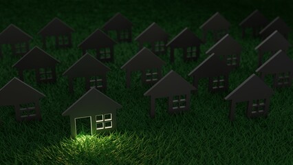 Real estate concept 3d rendering
