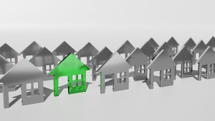 Real estate concept 3d rendering