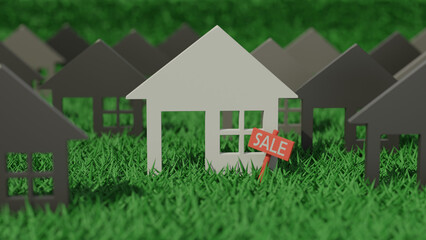 Real estate concept 3d rendering