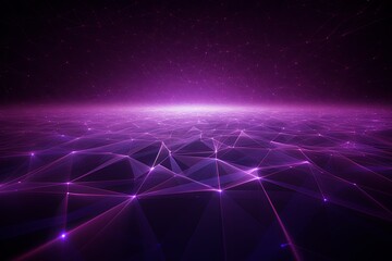 grid thin purple lines with a dark background in perspective  - obrazy, fototapety, plakaty