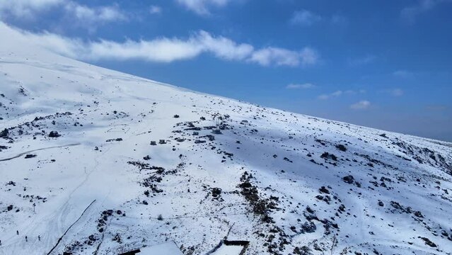 The scenic views of Hasan Mountain, which is a volcanic mountain with its 3268 meters peak, attracts the summit lovers with its majestic stance, Aksaray, Turkey