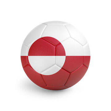 recommend clip art: Soccer ball with Greenland team flag, isolated on white background